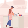 illustrations for cleaning kitchen