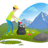 free cleaning trash illustrations