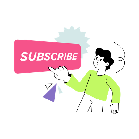 Man click on Subscribe  Illustration