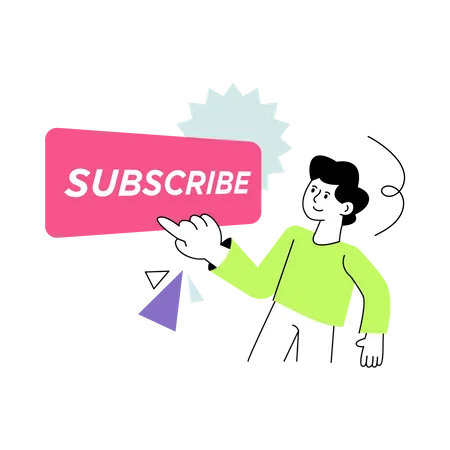 Man click on Subscribe  Illustration