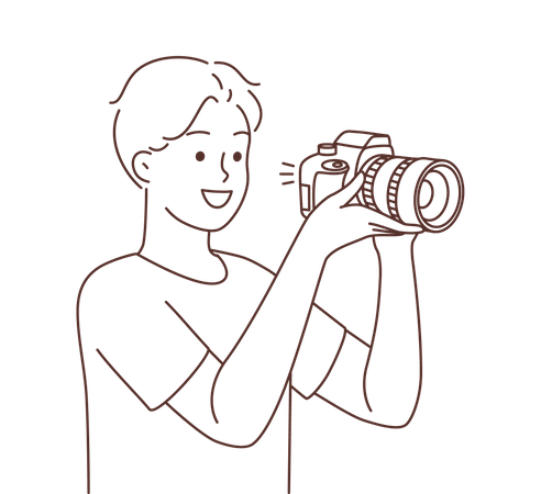 Man click picture in DSLR  Illustration