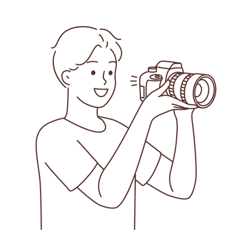 Man click picture in DSLR  Illustration