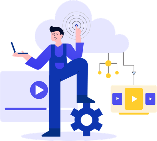 Man Clicking For Subscription  Illustration