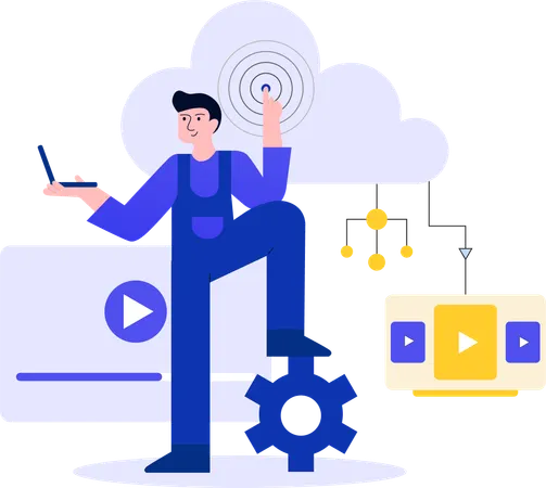 Man Clicking For Subscription  Illustration