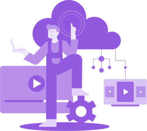 Man Clicking For Subscription  Illustration
