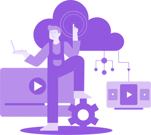 Man Clicking For Subscription  Illustration
