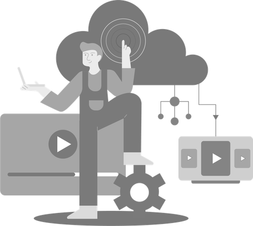 Man Clicking For Subscription  Illustration