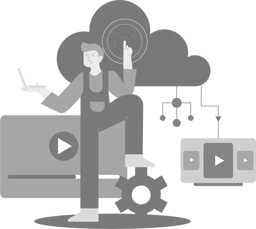 Man Clicking For Subscription  Illustration