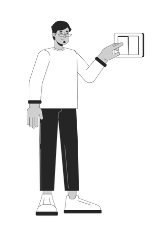 Man Clicking light switch  Illustration