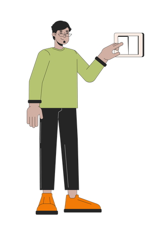 Man Clicking light switch  Illustration