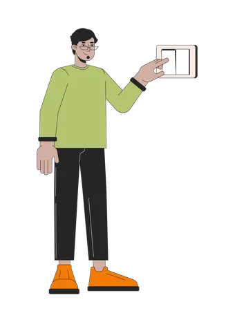 Man Clicking light switch  Illustration