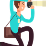 man clicking photo illustrations