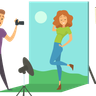 illustrations for man clicking photo