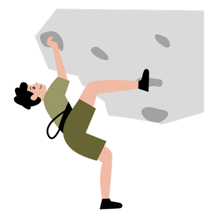 Man climbing and holding rocks  Illustration