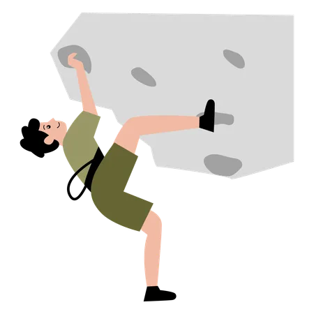 Man climbing and holding rocks  Illustration