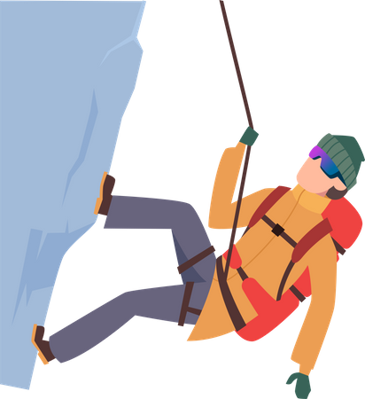 Man climbing cliff  Illustration