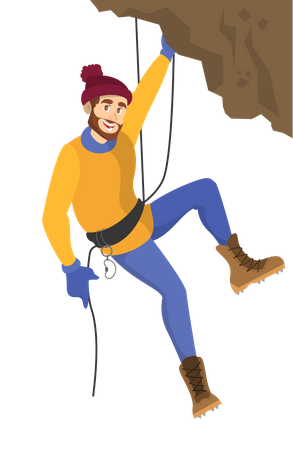 Man climbing mountain Illustration