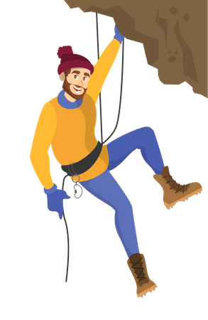 Man climbing mountain  Illustration