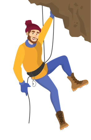 Man climbing mountain  Illustration