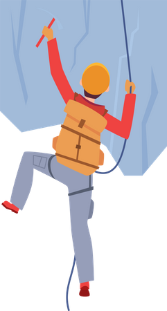 Man climbing mountain  Illustration