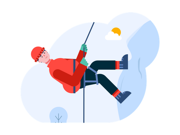 Man climbing mountain  Illustration