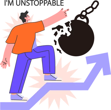 Man climbing on for growth  Illustration