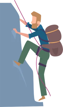 Man climbing rock Illustration