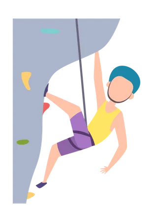 Man climbing rock  Illustration