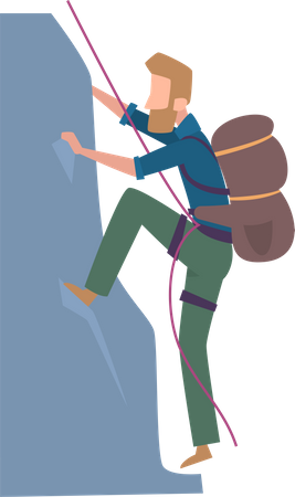 Man climbing rock  Illustration