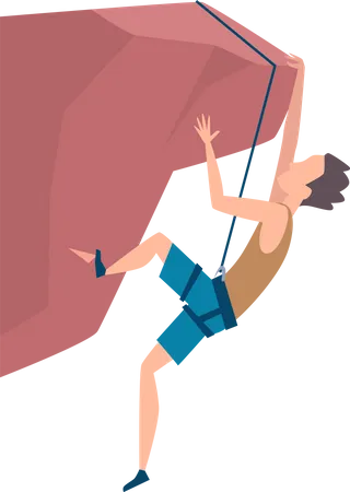 Man climbing top of the mountain  Illustration