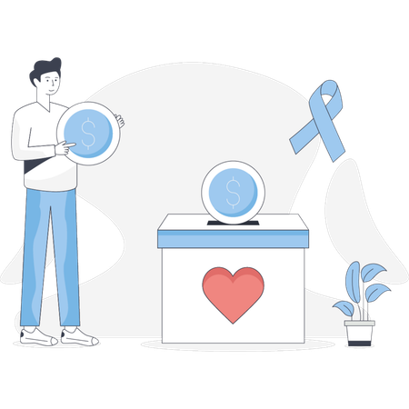 Man  collecting cancer funds  Illustration