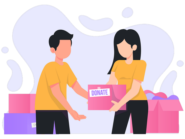 Man collecting donation  Illustration