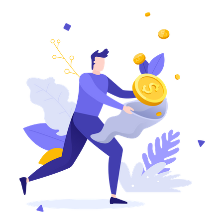 Man Collecting donations  Illustration