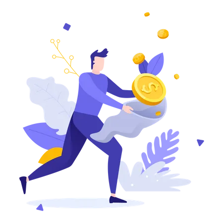 Man Collecting donations  Illustration