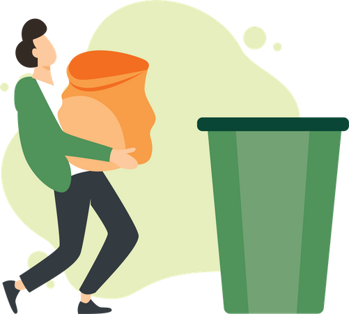 Man collecting garbage  Illustration