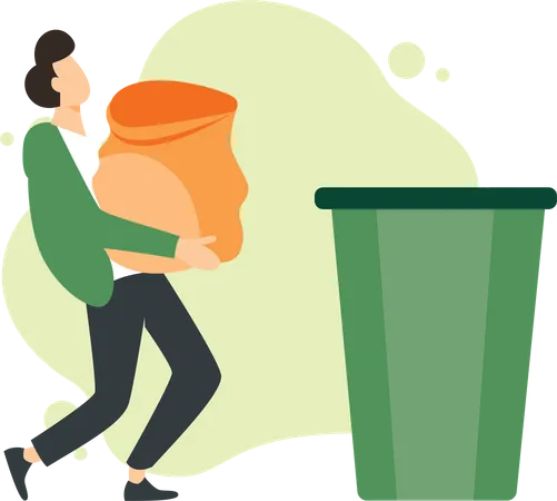 Man collecting garbage  Illustration