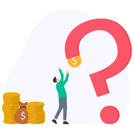 Man Collecting Unknown Profit  Illustration