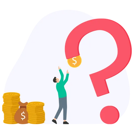 Man Collecting Unknown Profit  Illustration