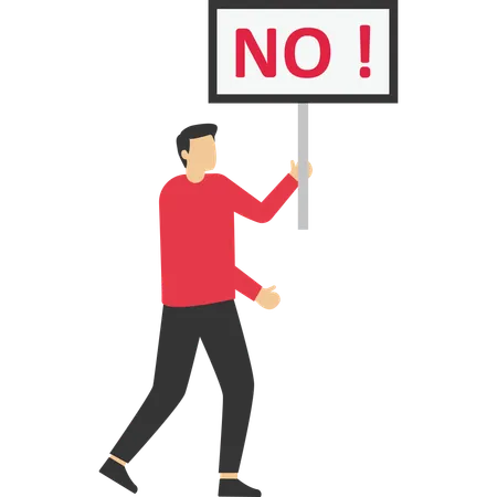 Man communicating to stop or refuse  Illustration