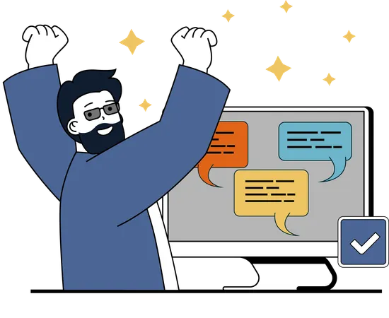 Man Complete task  Illustration