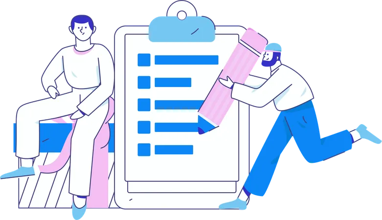 Man conducting Customer Insights Survey  Illustration