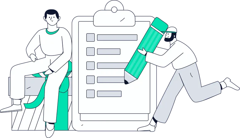 Man conducting Customer Insights Survey  Illustration