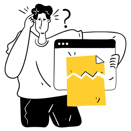 Man confused for Data Corrupt  Illustration