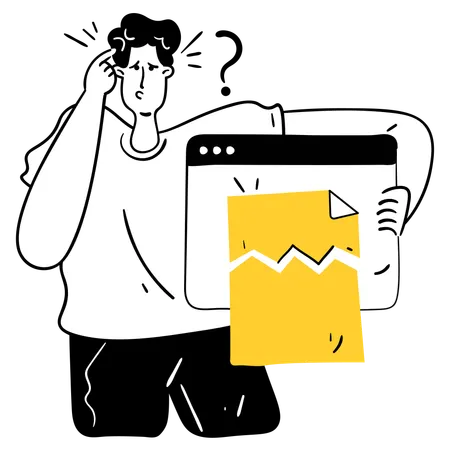 Man confused for Data Corrupt  Illustration