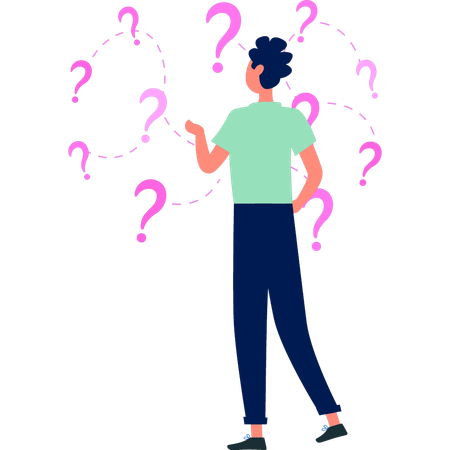 Man confused for taking decision  Illustration