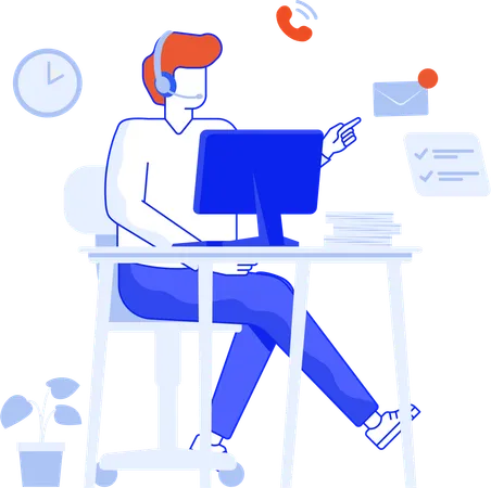 Contact Us Flat Illustration In This Design You Can See How Technology Connect To Each Other Each File Comes With A Project In Which You Can Easily Change Colors And More Illustration