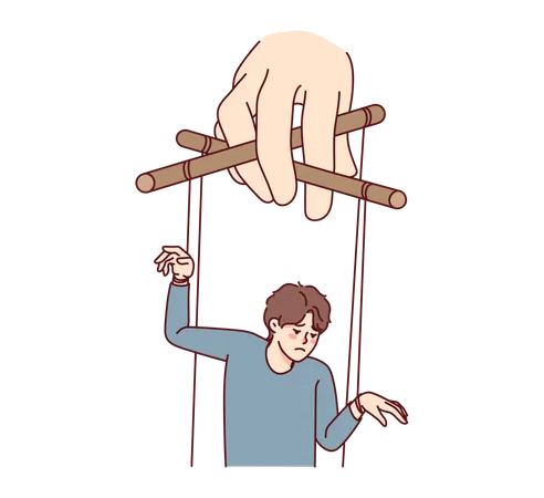 Man controlled like puppet Illustration