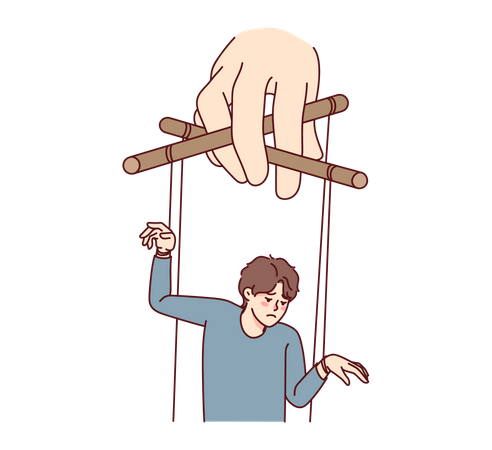 Man controlled like puppet  Illustration