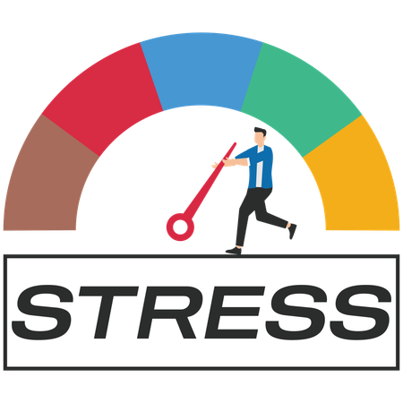 Man controlling stress level  Illustration