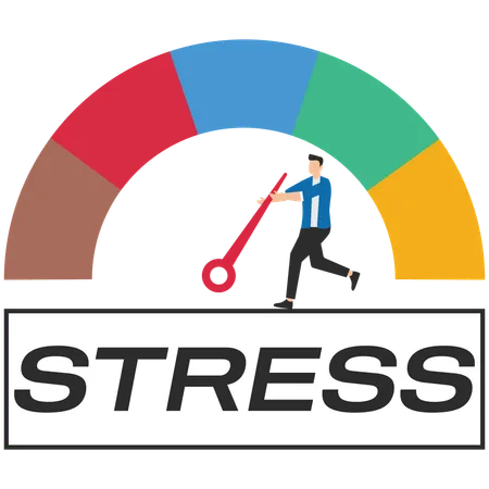 Man controlling stress level  Illustration